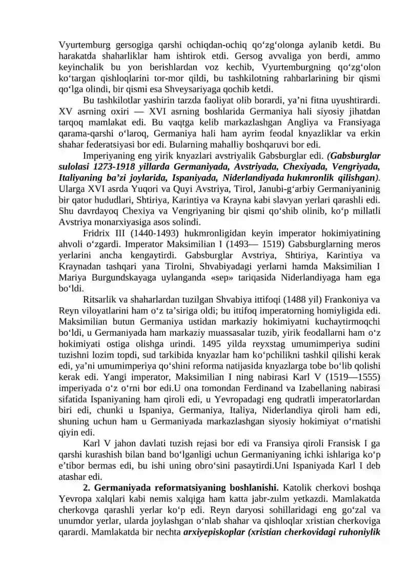 XVI-XVII asrl birinchi yarmida Germaniya 3