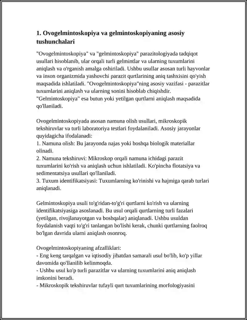 OVOGELMINTOSKOPIYA VA GELMINTOSKOPIYA 3