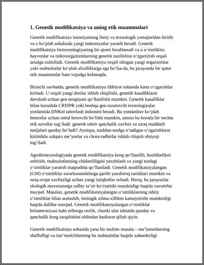 BIOTEXNOLOGIYANING MUAMMO VA YUTUQLARI 3