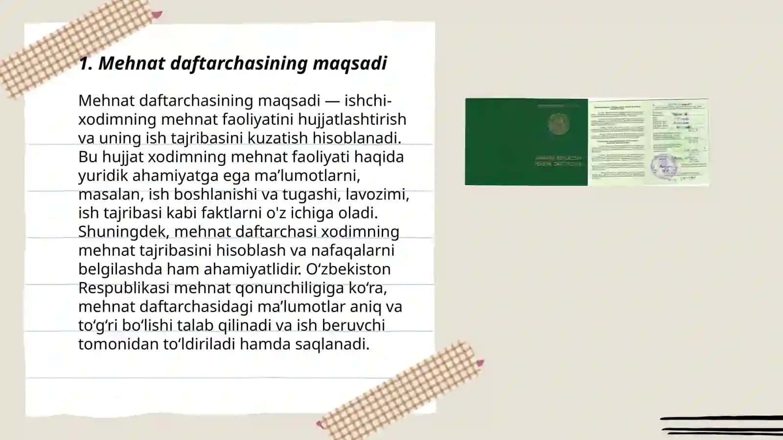 Mehnat daftarchasi 3