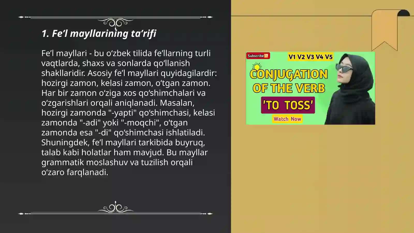 Arab tilida feʼl mayllari haqida maʼlumotlar 3