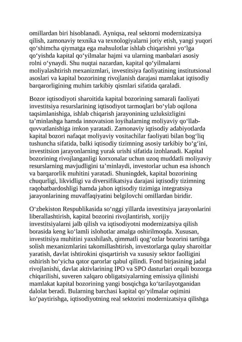 kapital qo'yilmalar va kapital bozori 3