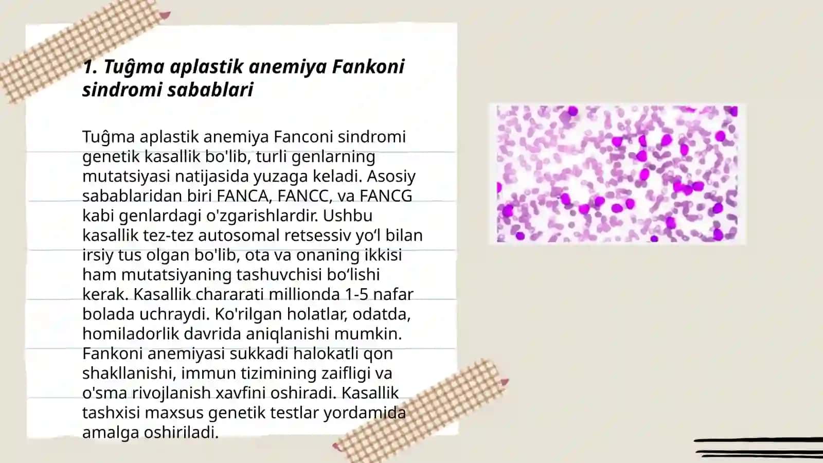 Tuĝma aplastik anemiya Fankoni 3