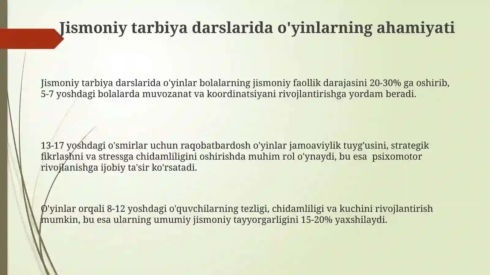 Turli yosh guruhlarda jismoniy tarbiya mashg‘ulotlarini o‘tkazish metodikasi 3