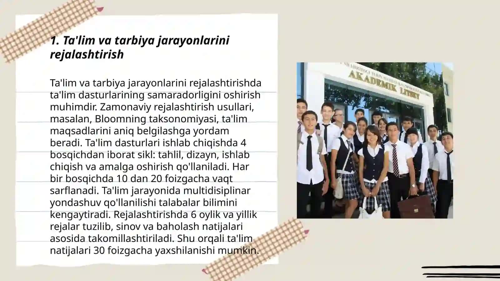 Ta'lim va tarbiya jarayonlarini rejalashtirish 3