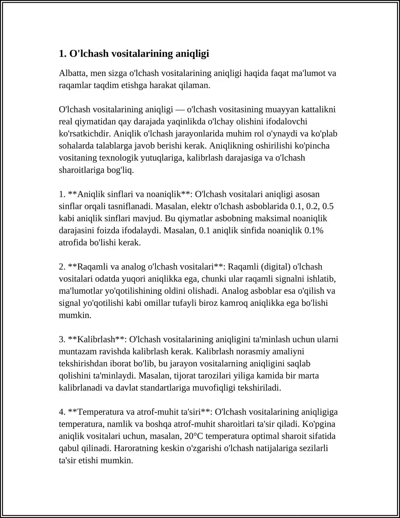 OʻLCHASH VOSITALARINING METROLOGIK XARAKTERISTIKASI 3
