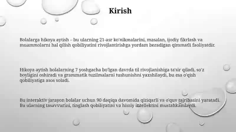 Bolalar bilan hikoya tuzish: ijodiy mashg'ulot 3