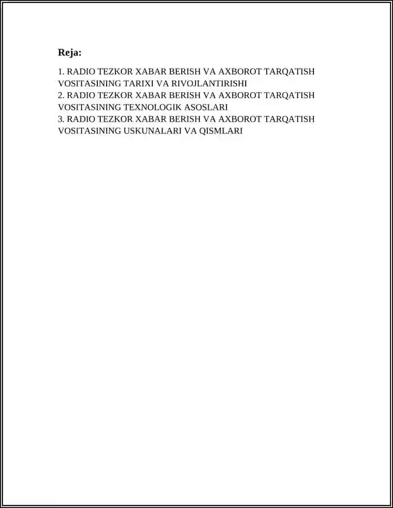 RADIO TEZKOR XABAR BERISH VA AXBOROT TARQATISH VOSITASI 3