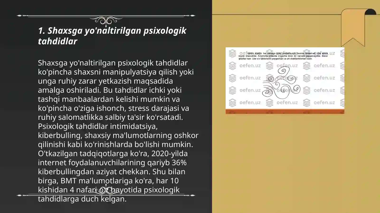 Shaxsga yo'naltirilgan psixologik tahdidlar 3