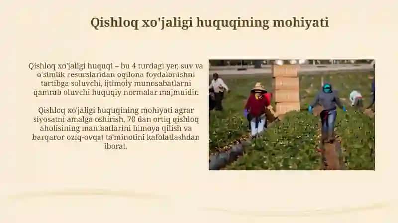 Agrar huquqi tushunchasi, predmeti va tizimi 3