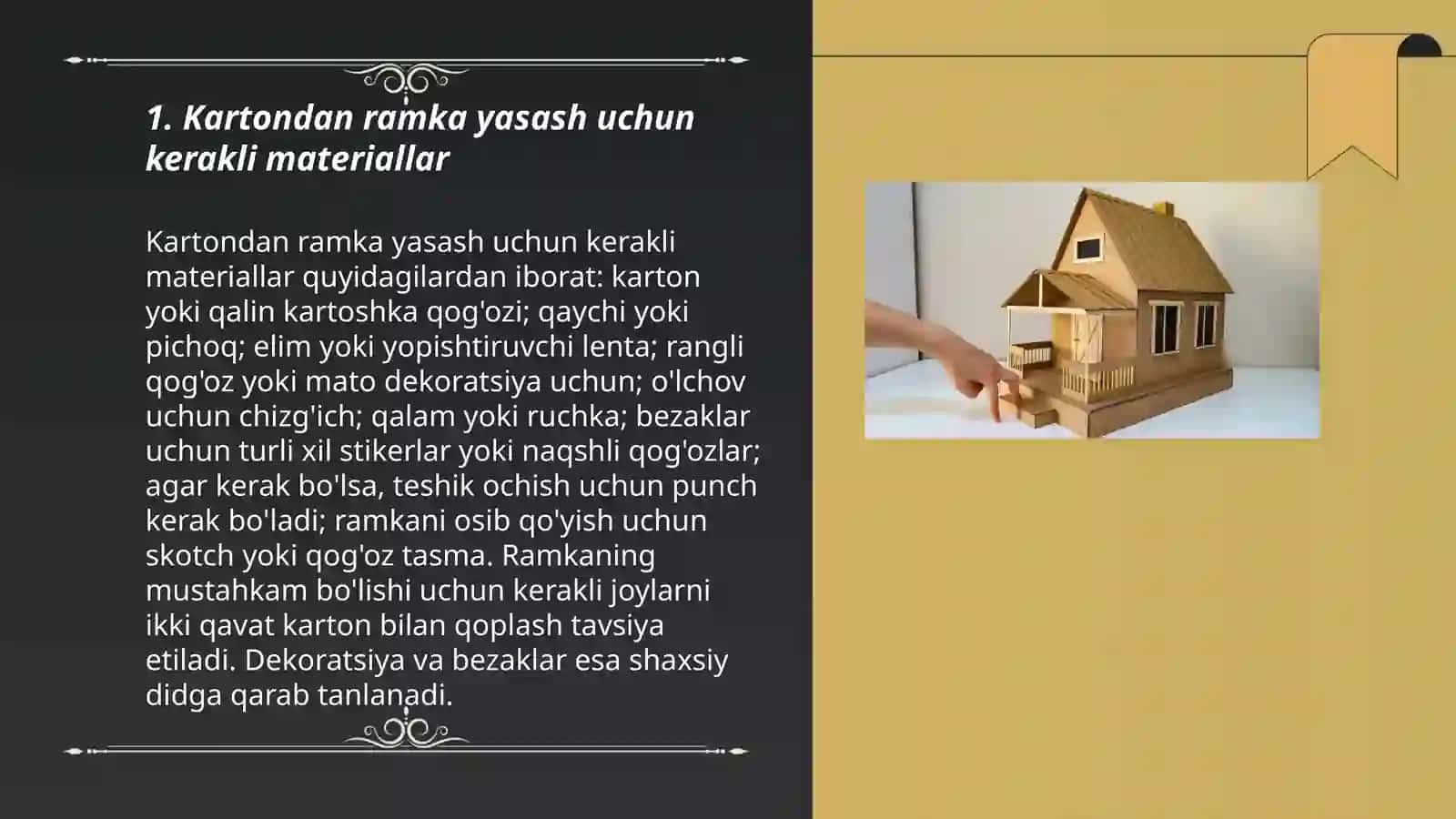Kartondan rasm uchun ramka yasash 3