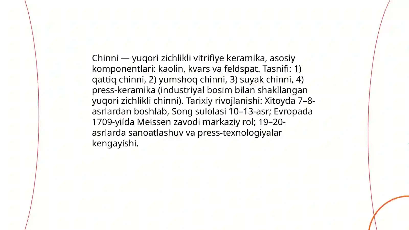 Chinni va press-keramika: taʼrif, tasnif va tarixiy rivojlanishi 3
