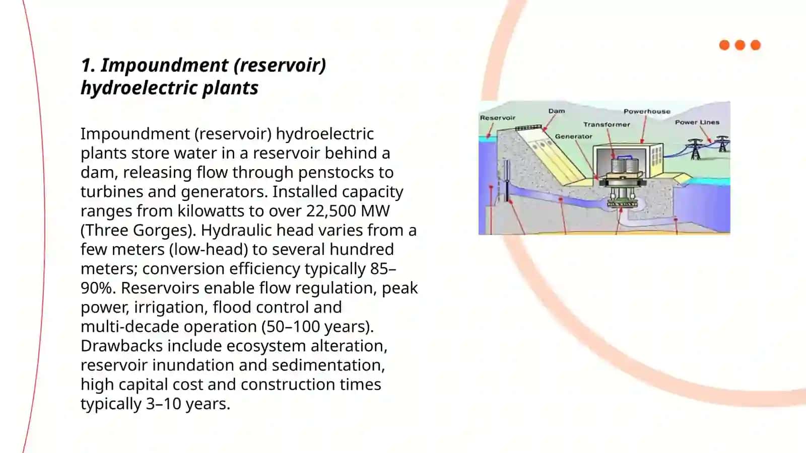 The types of the hydro power facilities 3