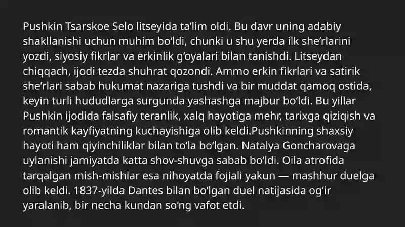 A.S.Pushkin hayoti va ijodi 3