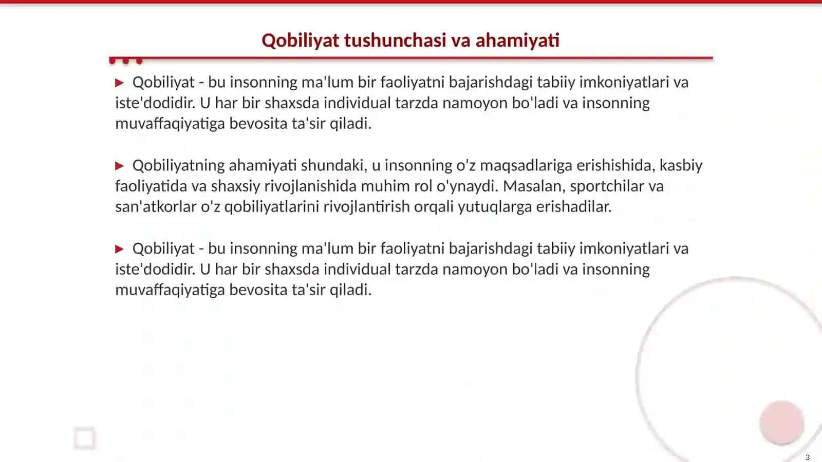 Qobiliyat va uning turlari 3