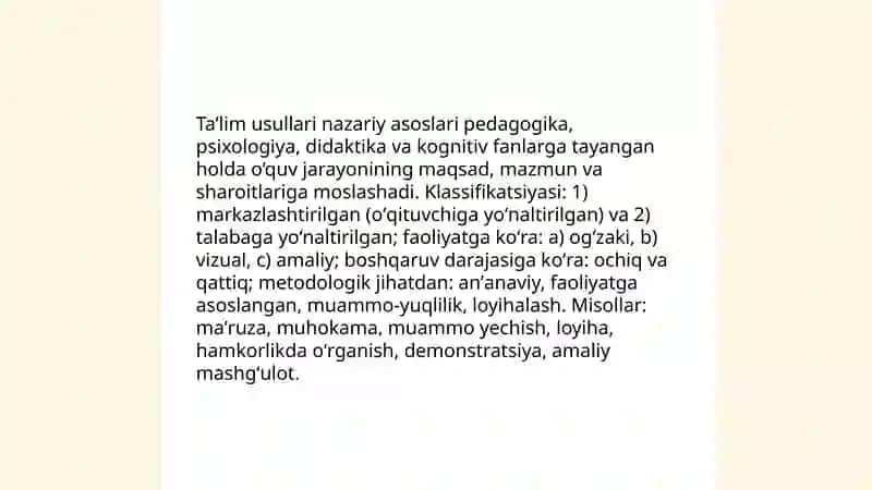 Taʼlim usullari metod va vositalari 3