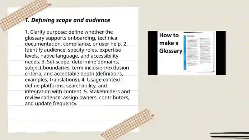 Creating a glossary 3