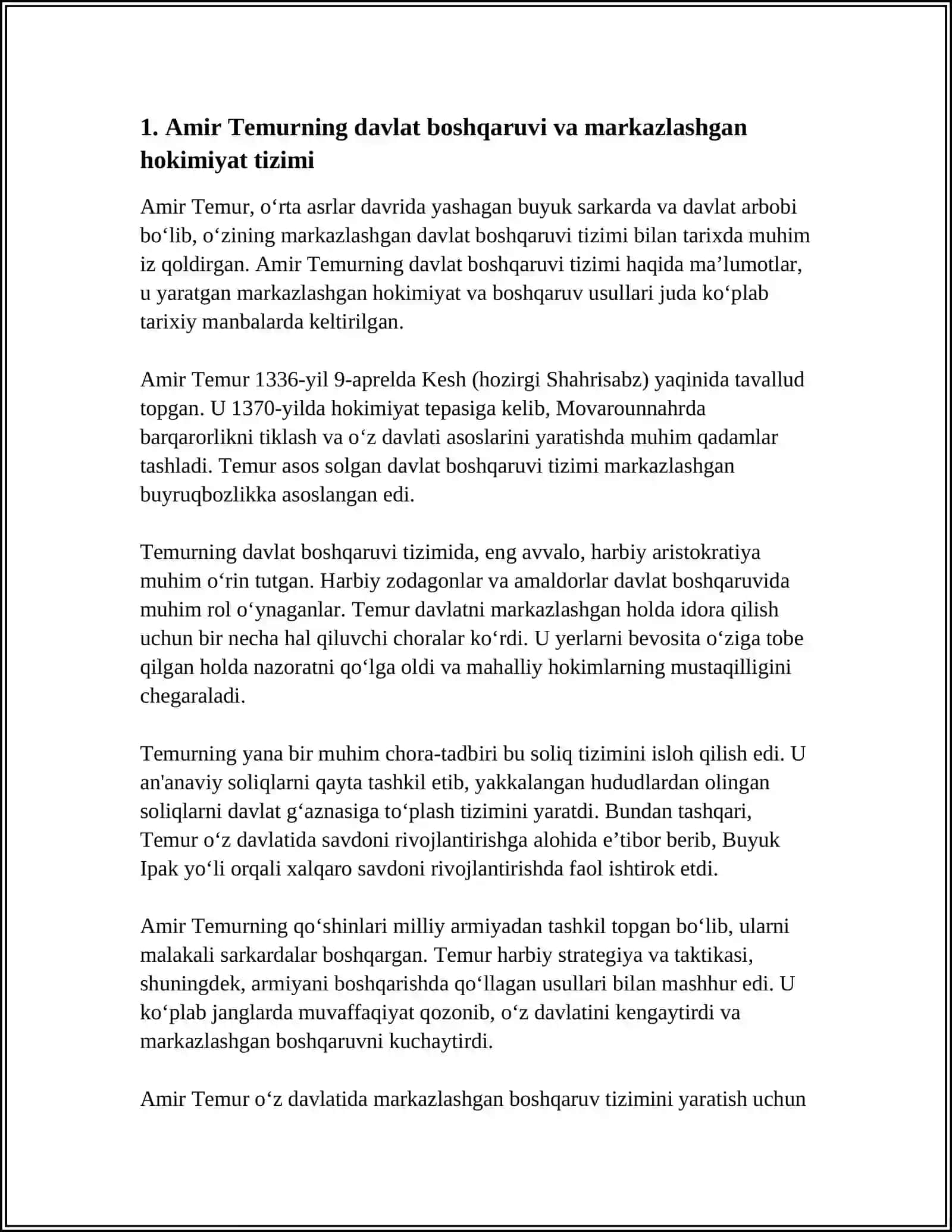 AMIR TEMUR BUYUK DAVLAT ARBOBI 3