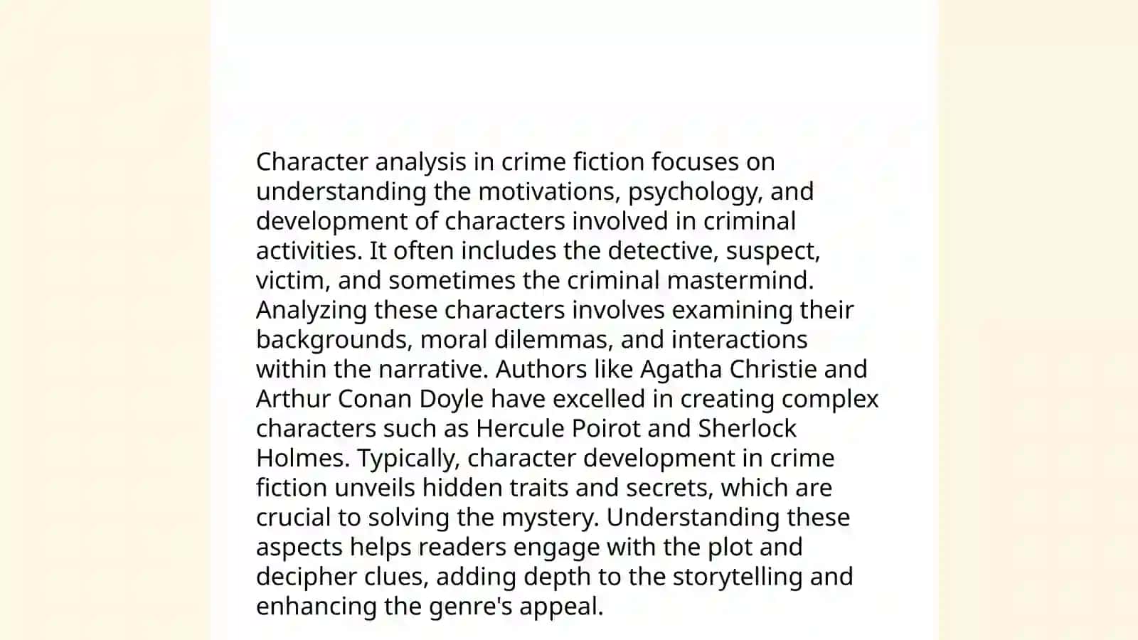 Character Analysis in Crime Fiction 3