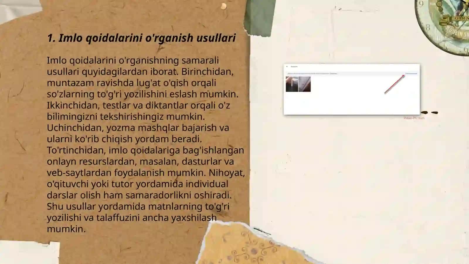 Orfografiya qoidalar ustida ishlash texnikasi 3