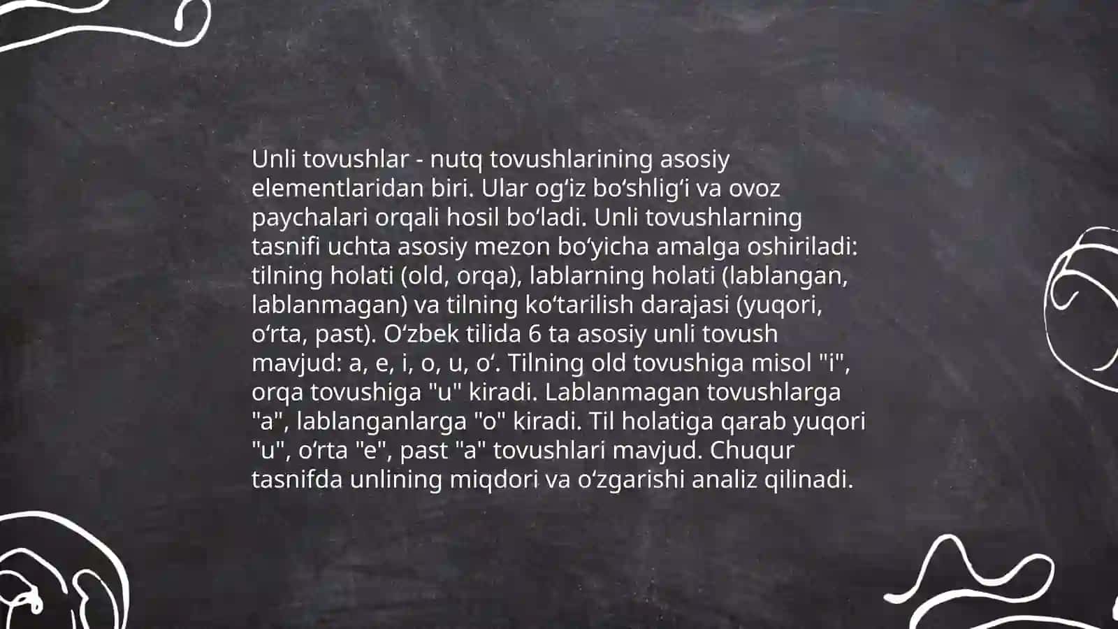 Harakatlar.Unli tovushlarning bildirilishi.Sukun transkriptsiya 3