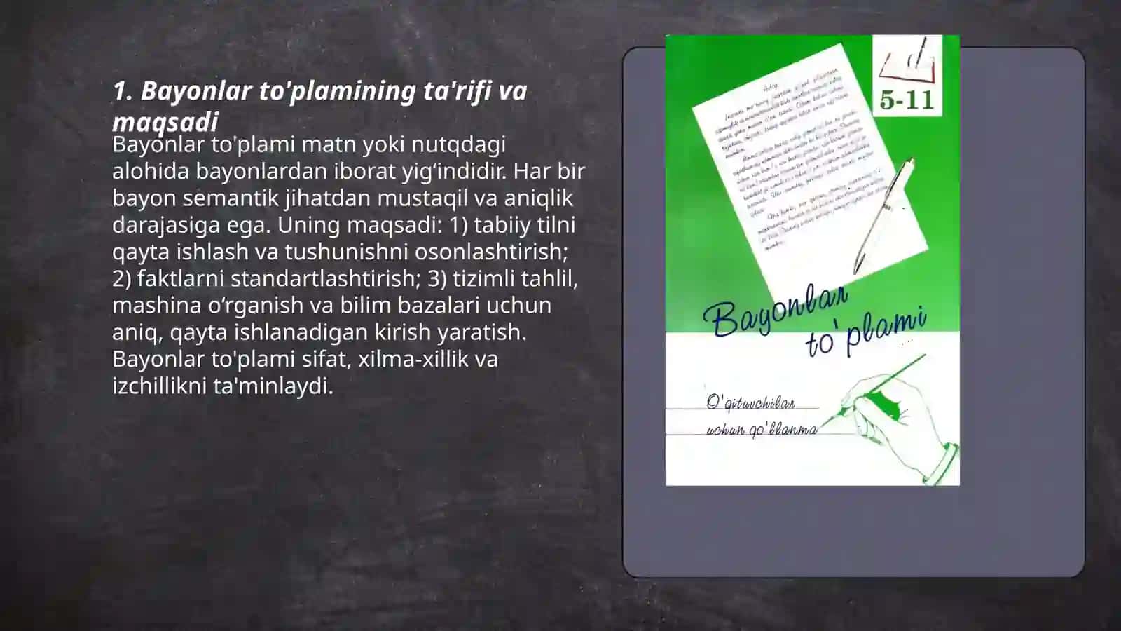 Bayonlar to'plamini yaratish 3