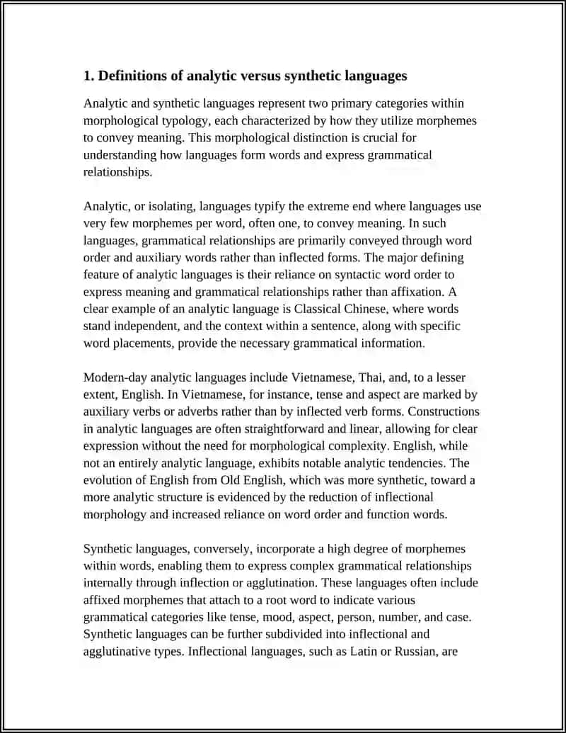 MORPHOLOGICAL TYPOLOGY: ANALYTICAL AND SYNTHATIC LANGUAGE TYPES 3