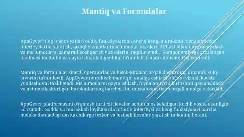 AppGyver platforma imkoniyatlarini o'rganish 3