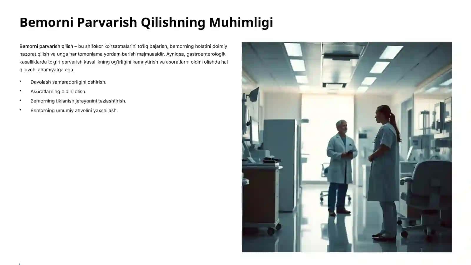 Gastroenterologik Bemorlarni Parvarish Qilish: Asosiy Qoidalar va Amaliyotlar 3