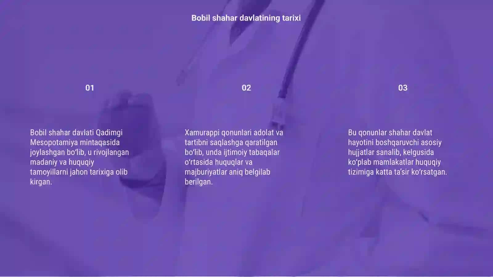Bobil va xamurappi qonunlari 3