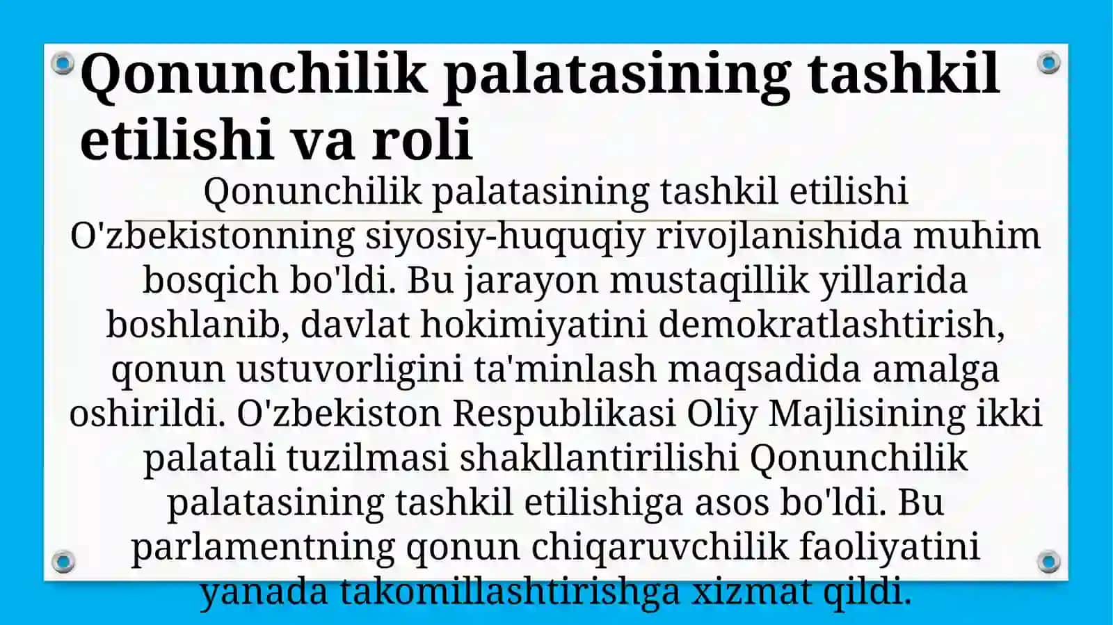 Oʻzbekiston Respublikasi Qonunchilik Palatasi 3