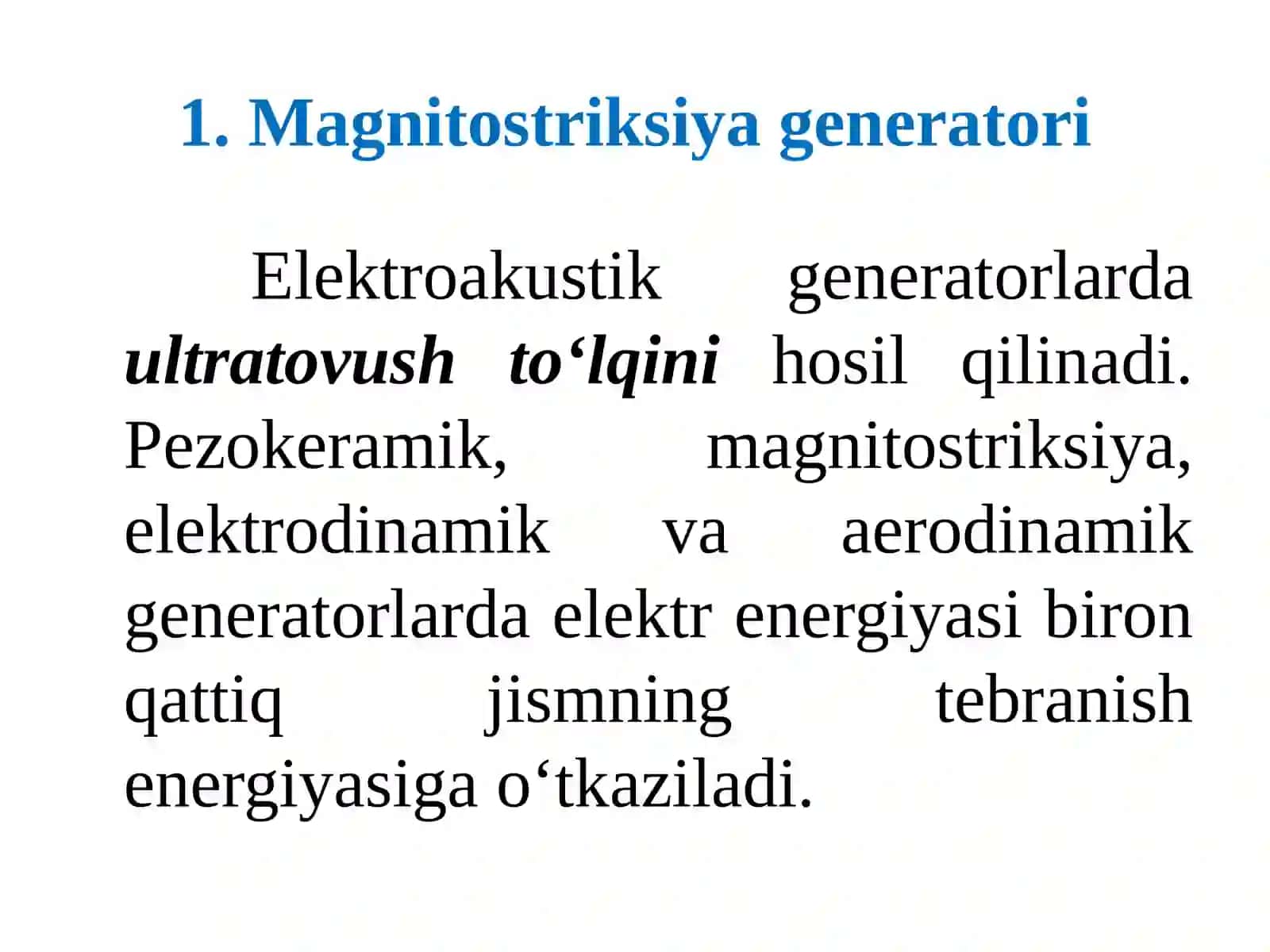 ULTRATOVUSH GENERATORLARI 3