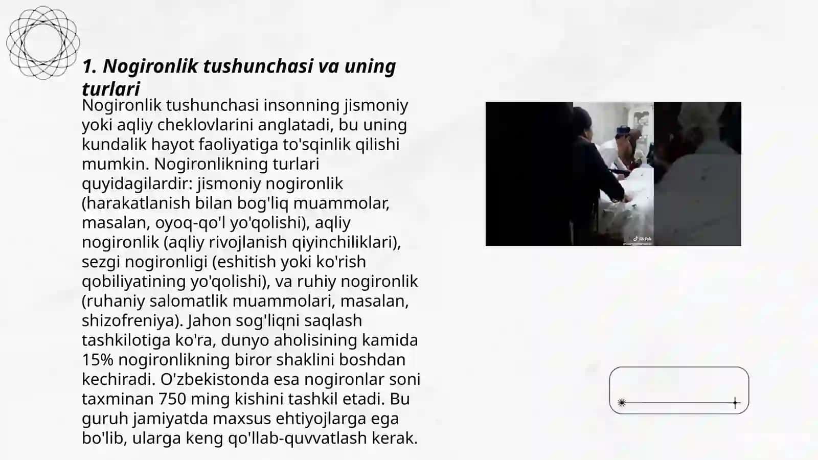 Mujassam nuqsonli shaxslar( koʻr- kar-kar -saqov ) 3