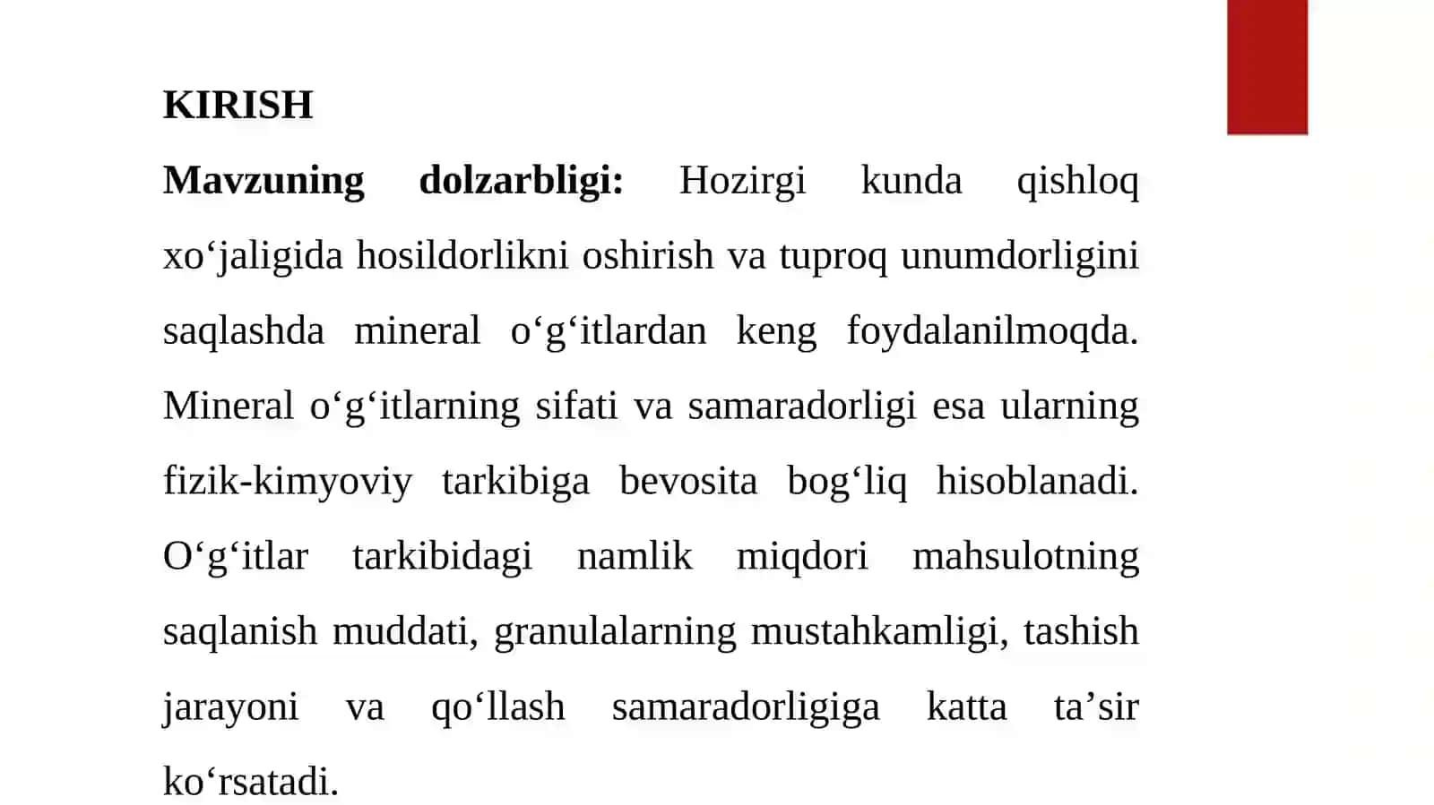 Mineral o'g'itlar tarkibidagi namlikni aniqlash 3