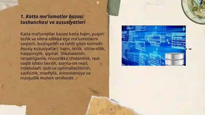 Katta ma'lumotlar bazasi tushunchasi va xususiyatlari 3