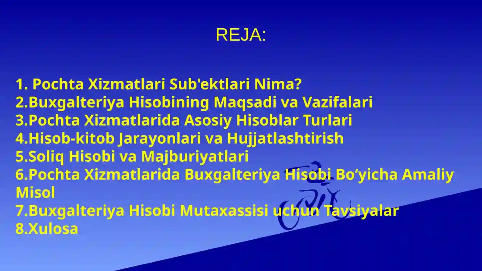Pochta Xizmatlarini ko’rsatuvchi sub’ektlarda buxgalteriya hisobi 3