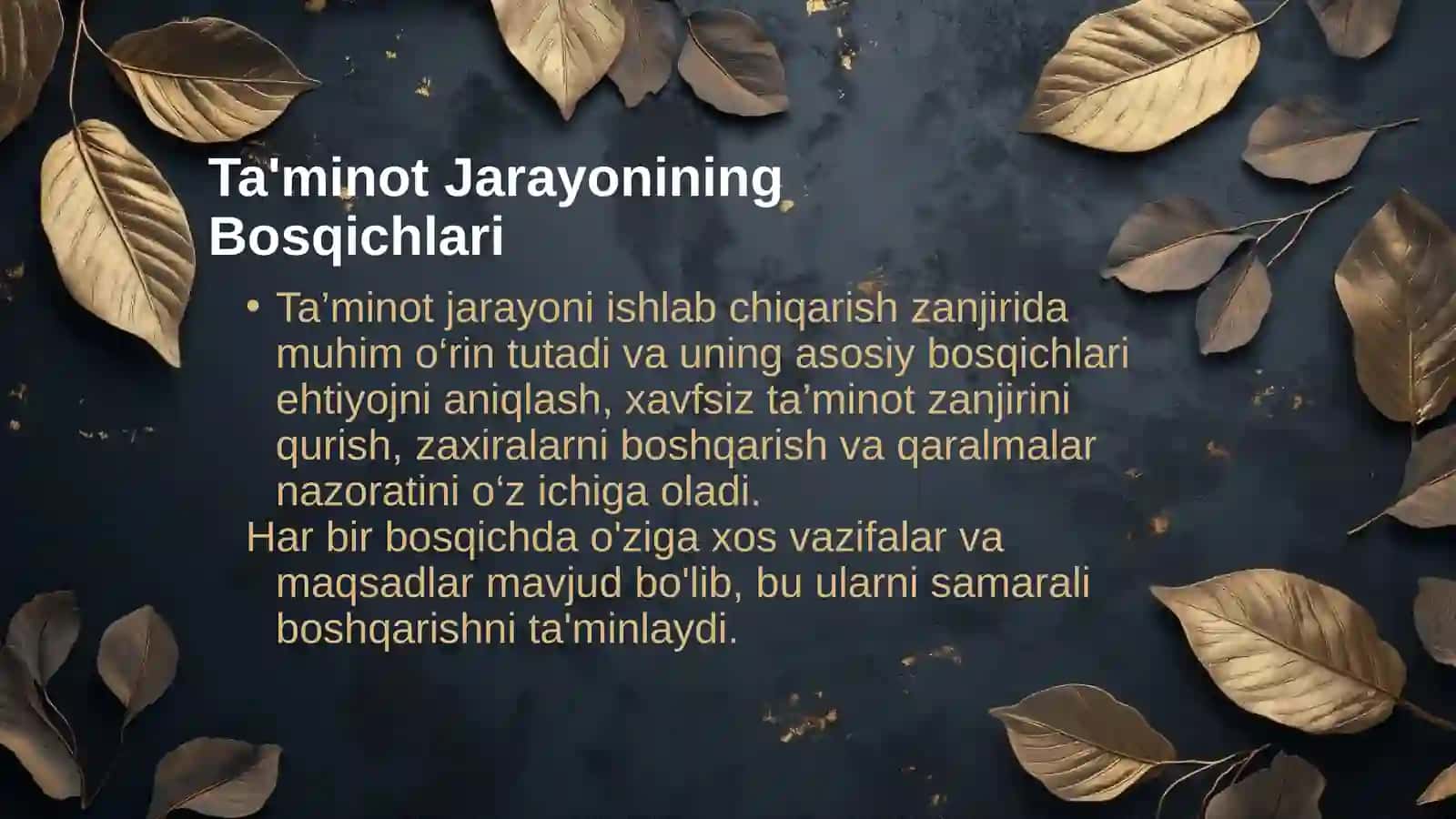 Ta'minot jarayonining hisobi 3