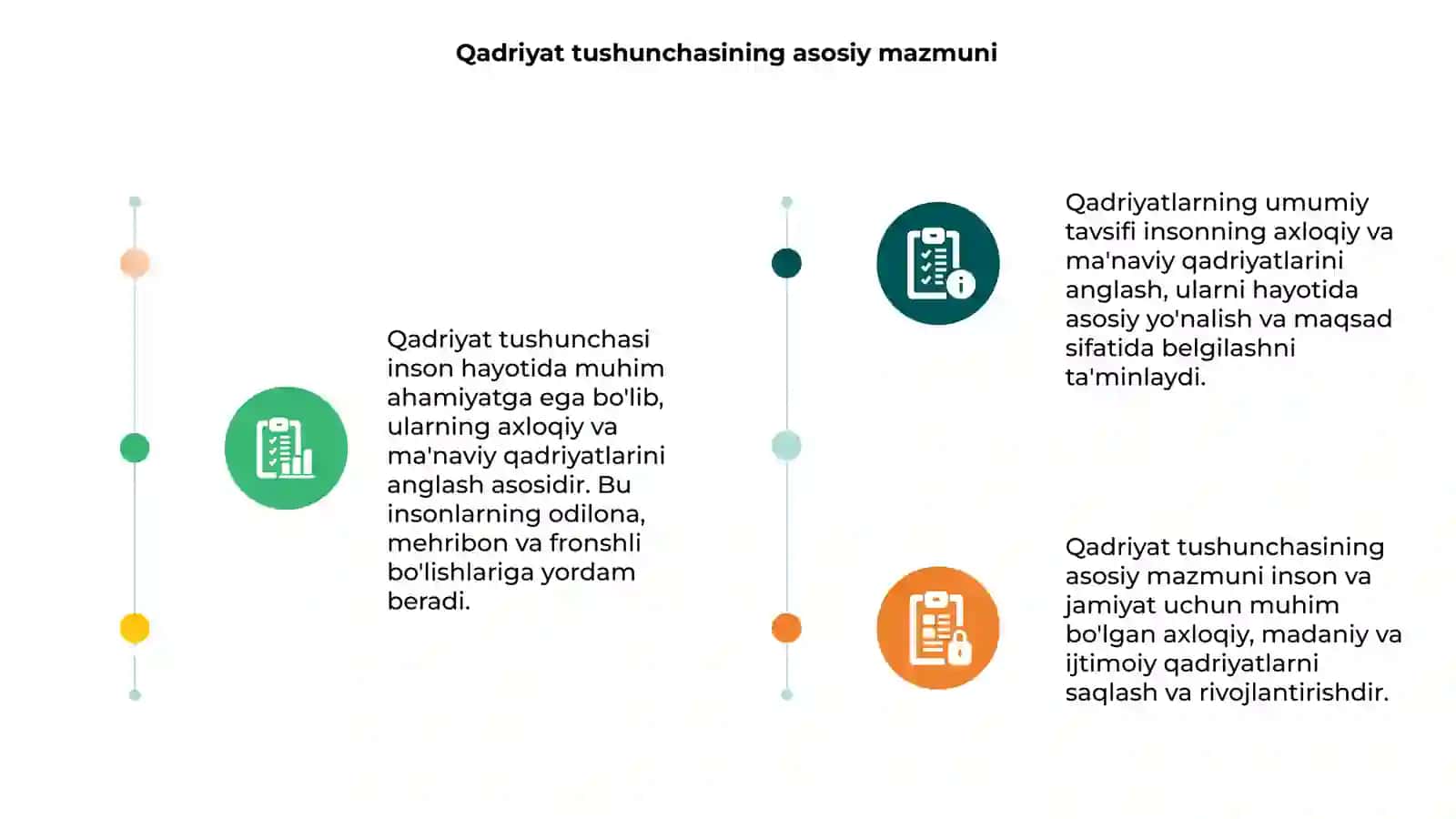 Qadriyat tushunchasining ma`nosi va uning umumiy tavsifi 3