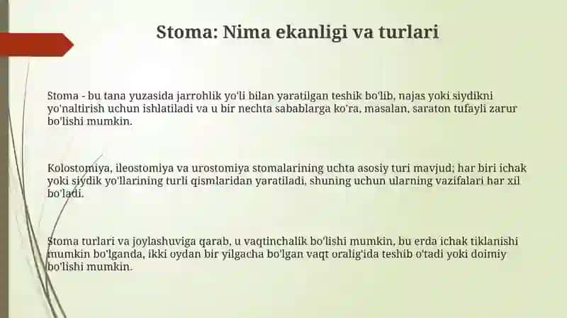 Xirurgik stomani parvarish qilish 3