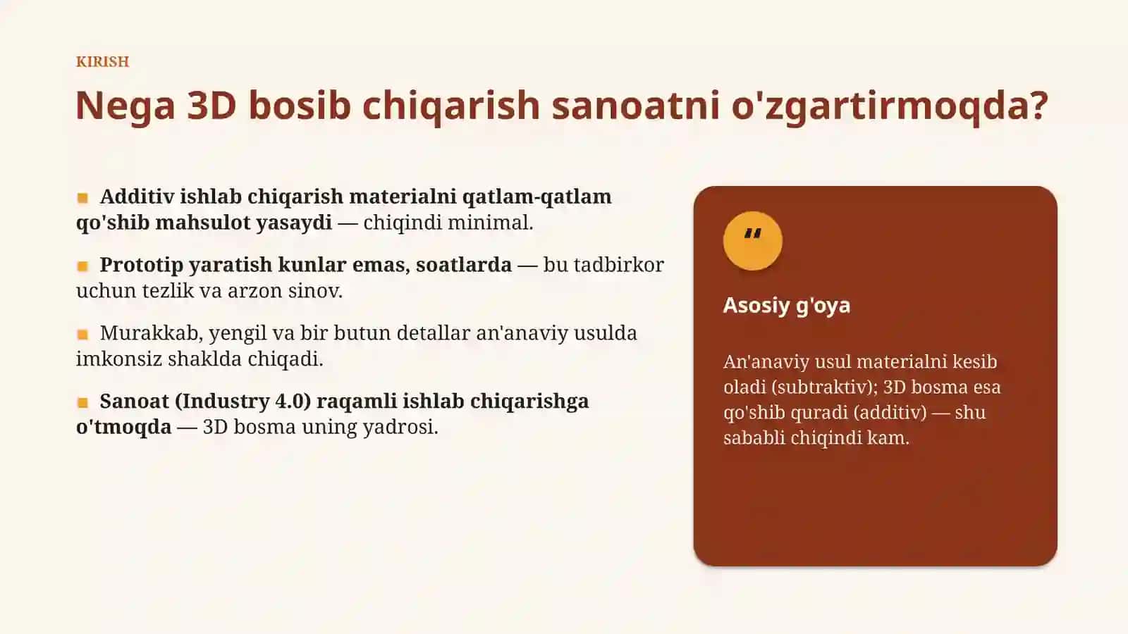 ADDITIV ISHLAB CHIQARISH 3