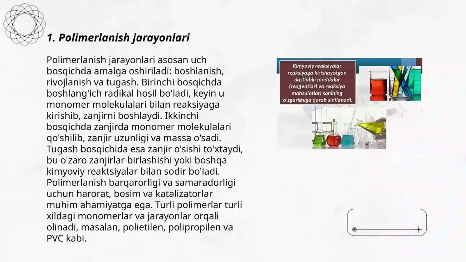 Polimerlarni kimyoviy reaksiyalari 3