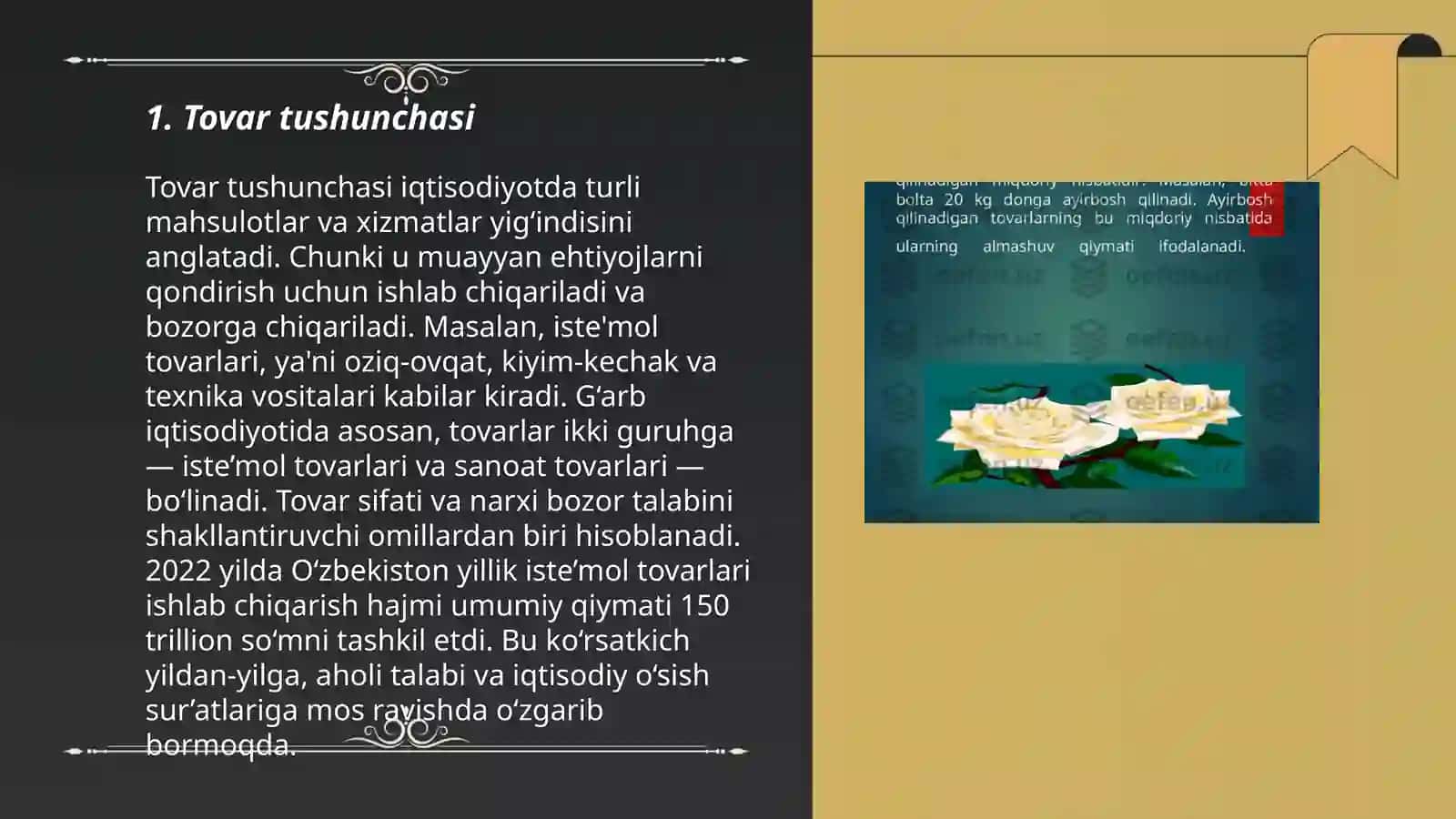 Tovar va uning xususiyatlari 3