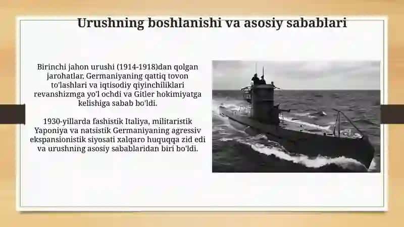 Jahon urushi II davrlarining sabablari va asosiy voqealari 3