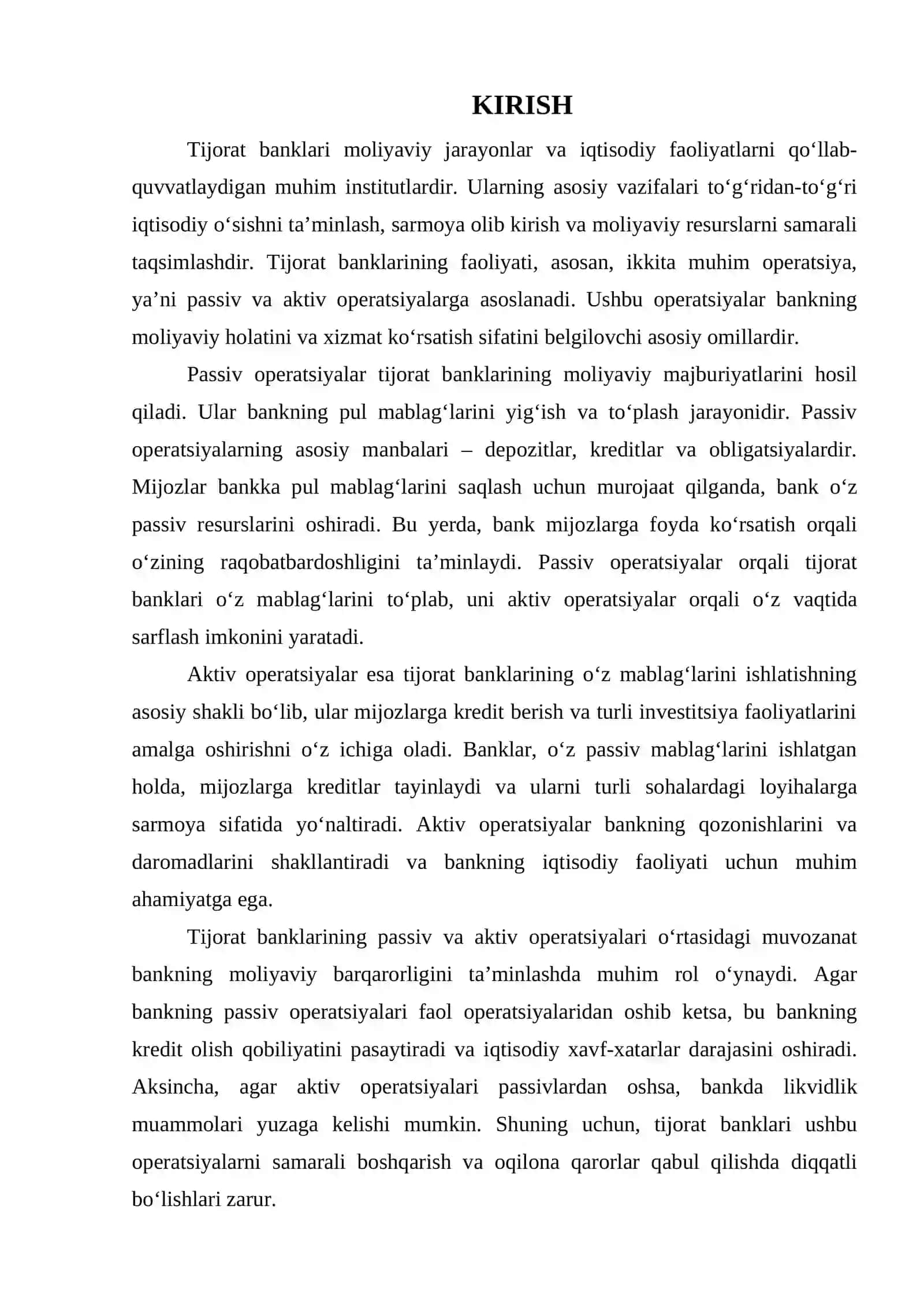 TIJORAT BANKLARINING PASSIV VA AKTIV OPERATSIYALARI 3