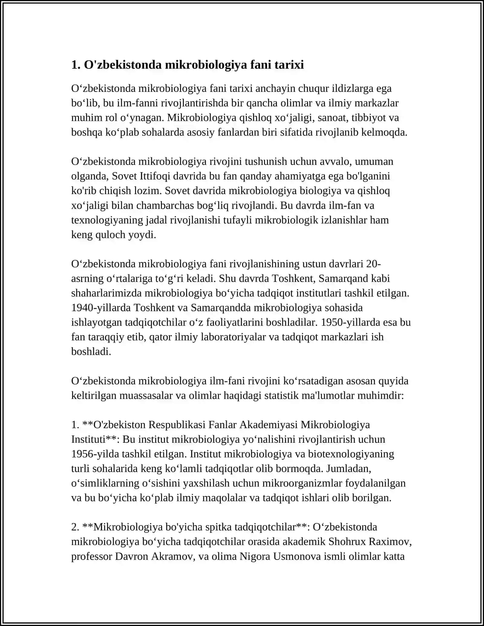 O'ZBEKISTONDA MIKROBIOLOGIYA MAKTABINING YARATILISHI 3