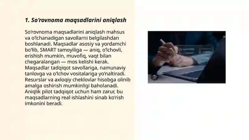 So‘rovnoma dizayni va pilot tadqiqoti 3