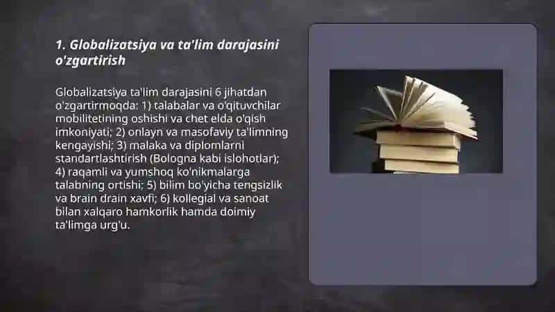 Globalizatsiya va ta'lim darajasini o'zgartirish 3