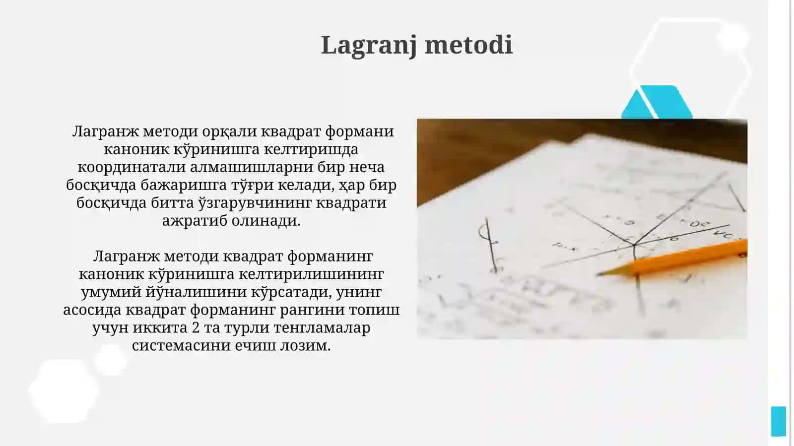 Yakobi va Lagranj usullari 3