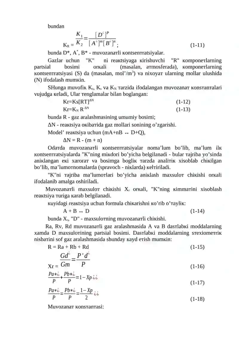 Kimyoviy muvozanat. Le-shatel`e printsipi 3