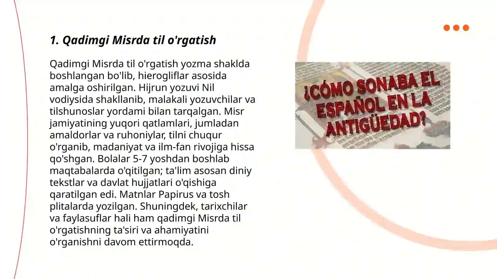 Qadimgi Misrda til o'rgatish 3